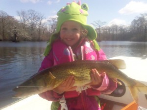 Here is Belle with a 27 incher she landed all by her self.  Look out boys this little girl is tough stuff!
