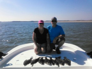 HERE IS A PIC OF STEVE NEILD AND HIS FISHING PARTNER MISS KELLY ON A SEA HAWK CHARTER THIS WEEK.  STEVE IS CAPT HARRY NIELD'S OF THE KING FISH II OUT OF DEAL ISLAND. WE HAD A GREAT TIME AND MISS KELLY HAD FLOUNDER FOR HER BIRTHDAY