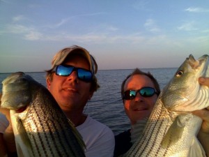 My buddy Paul tried his luck on bayside topwater rock. Looks like success!